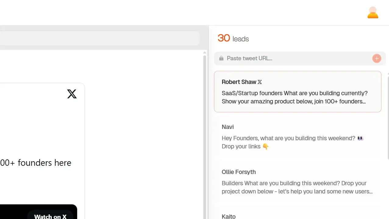 Paste tweet URL to add leads manually