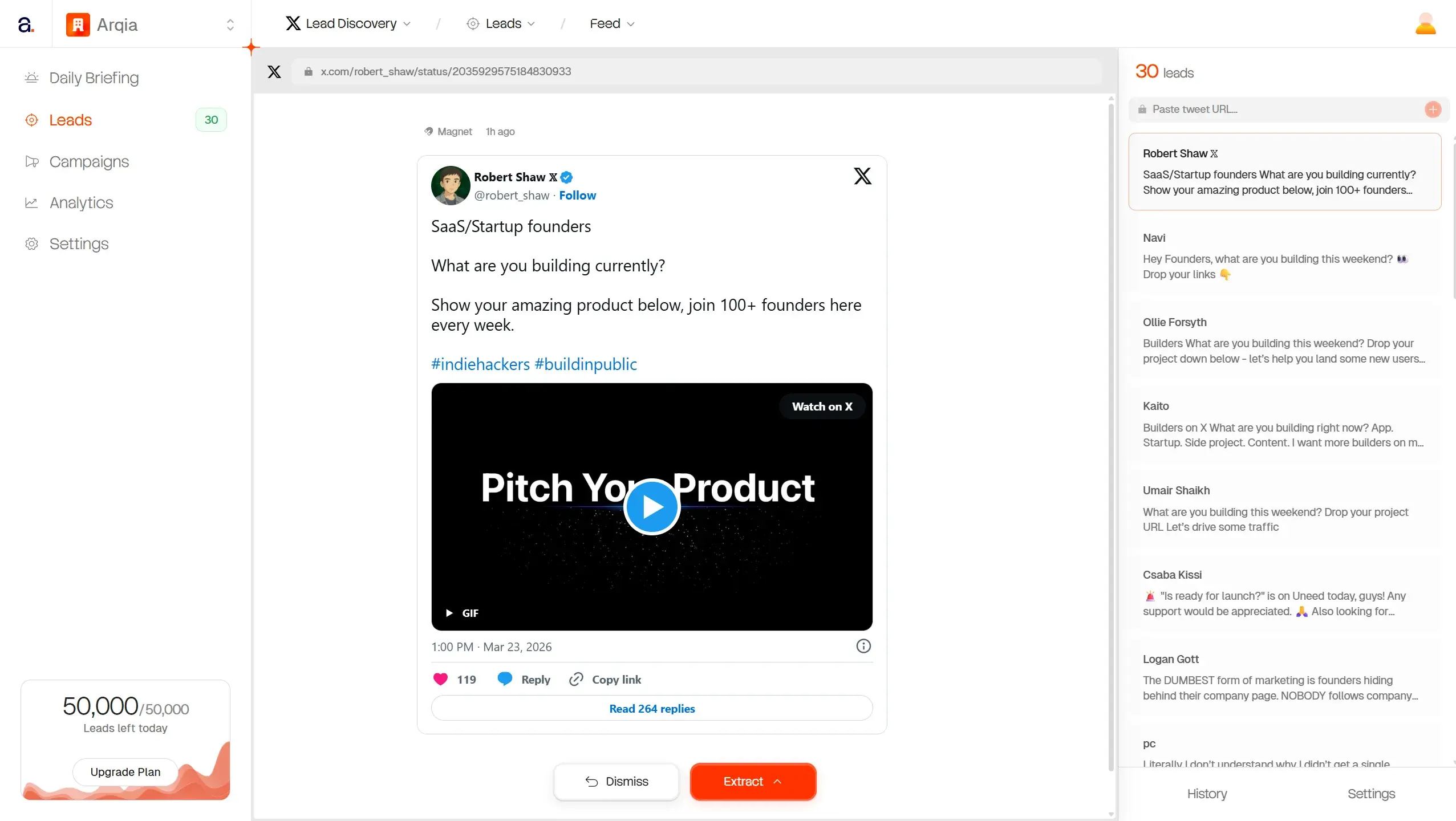 Daily X feed discovery overview