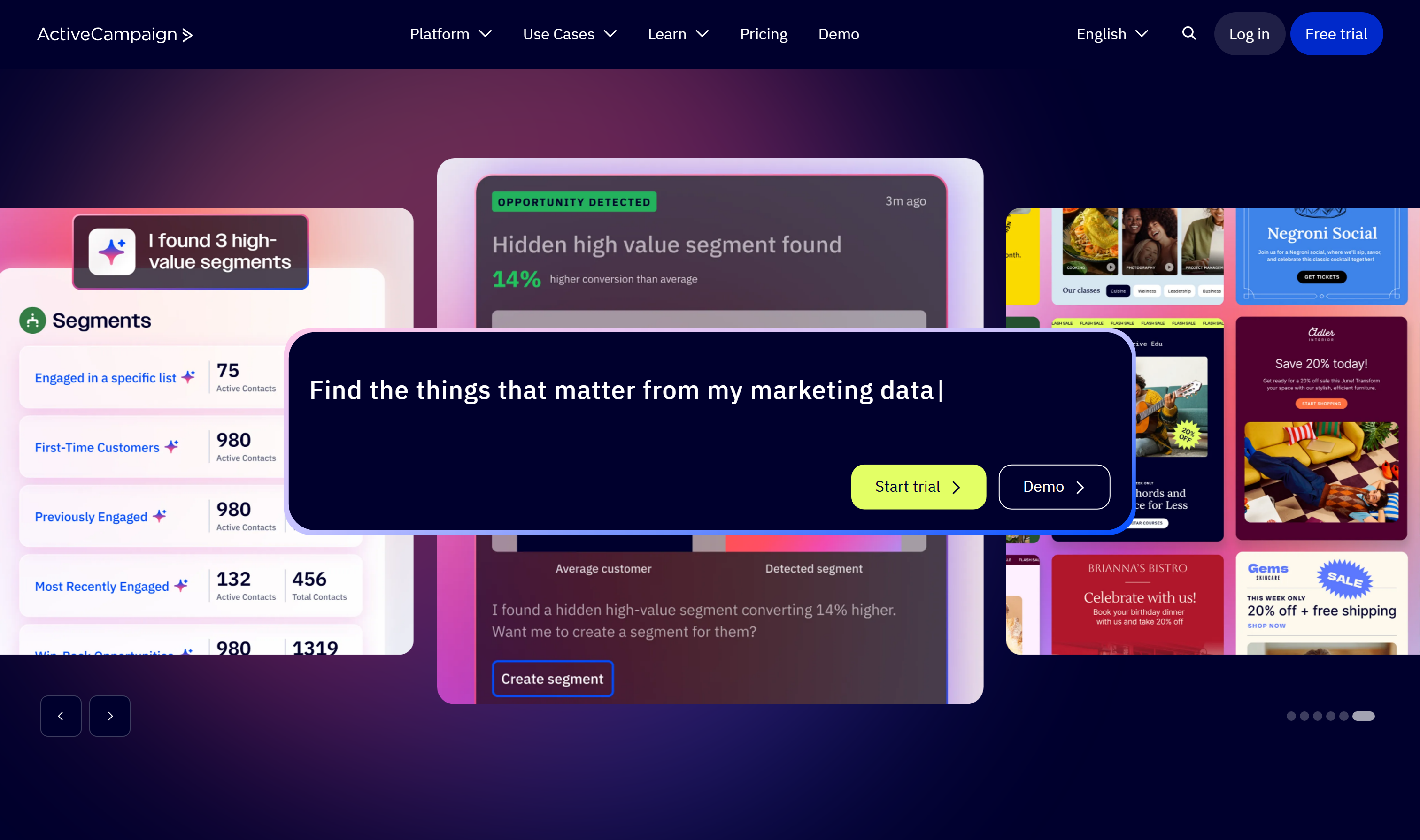 ActiveCampaign homepage